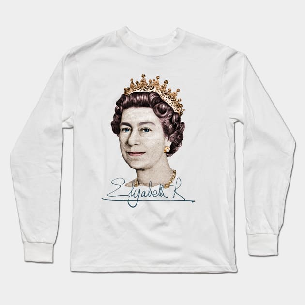 Queen Elizabeth II Long Sleeve T-Shirt by RandomArtHouse